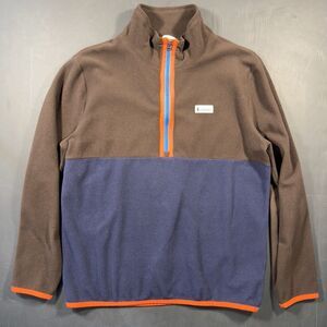 a Cotopaxi Amado 1/4 Zip Fleece in the Abyss/Chestnut colorway. Men’s L